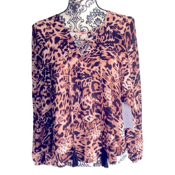 NWT Jennifer Lopez Summer Oasis Blouse - Picture 1 of 5